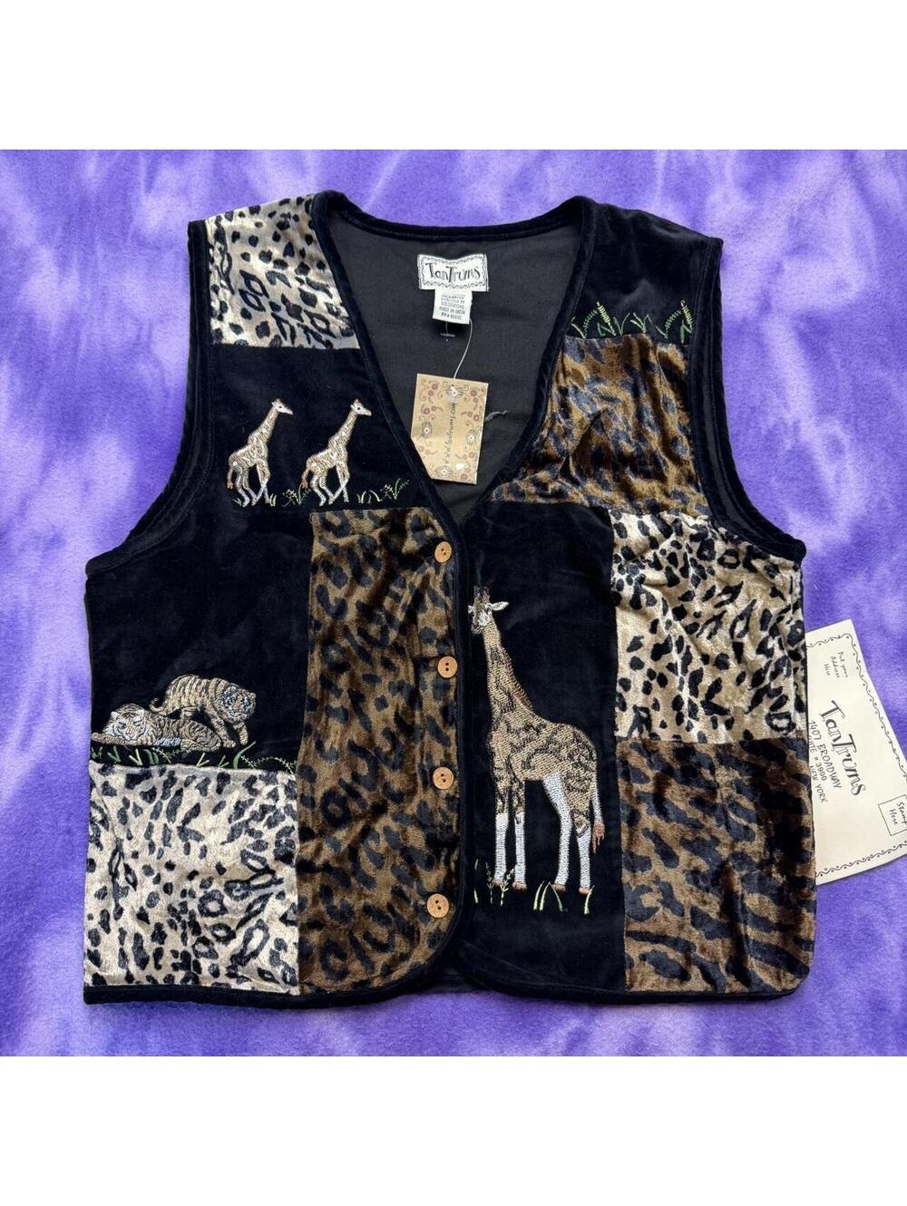 Tantrums deadstock 90s applique embroidery wildlife vest